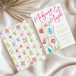 Waterverf Bright Mahjong Tegels Party Kaart