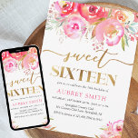 Waterverf Bright Pink Floral Sweet 16 Kaart<br><div class="desc">Introductie van onze prachtige Waterverf Bright Pink Floral Baby Girl Sweet 16 Invitation, een waar meesterwerk dat elegantie en charme uitstraalt. Deze uitnodiging is vervaardigd met nauwgezette aandacht voor detail en laat een levendige uitbarsting zien van felroze waterverf bloemen, met de hand beschilderd tot in de perfectie. De ingewikkelde bloemenpatronen...</div>