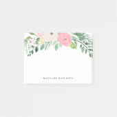 Waterverf Bright Pink & White Floral gepersonalise Post-it® Notes (Voorkant)