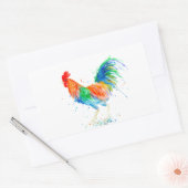Waterverf Bright Rooster Print Rechthoekige Sticker (Envelop)