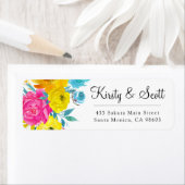 Waterverf Bright Summer Flowers Weddenschap Etiket (Insitu)