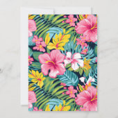 Waterverf Bright Tropical Preppy Flowers Sweet 16 Kaart (Achterkant)
