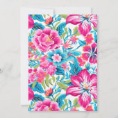 Waterverf Bright Tropical Preppy Flowers Sweet 16 Kaart (Achterkant)