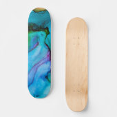 Waterverf Bright Turquoise Wash Persoonlijk Skateboard (Voorkant)