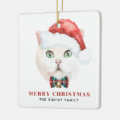 Waterverf British Shorthair Cat Merry Kerstmis Keramisch Ornament (Links)