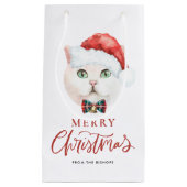 Waterverf British Shorthair Cat Merry Kerstmis Klein Cadeauzakje (Voorkant)