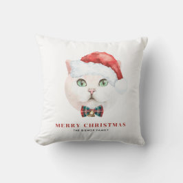 Waterverf British Shorthair Cat Merry Kerstmis Kussen