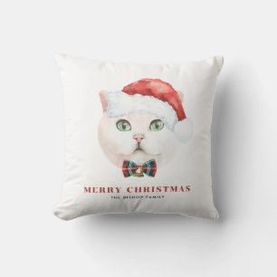 Waterverf British Shorthair Cat Merry Kerstmis Kussen