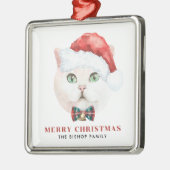 Waterverf British Shorthair Cat Merry Kerstmis Metalen Ornament (Links)