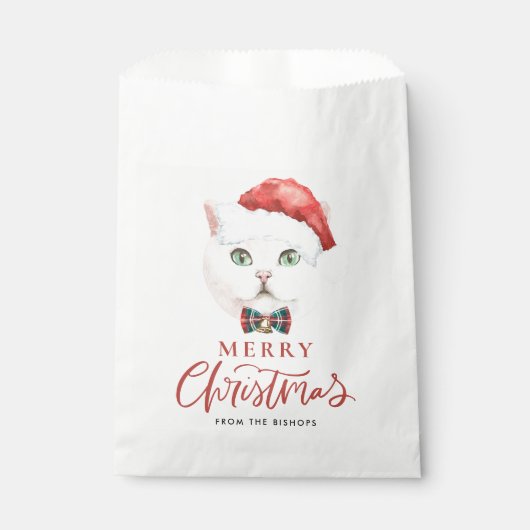 Waterverf Brits Korthaar Kat Kerstmis Bedankzakje (Voorkant)