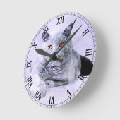 Waterverf Britse kat Ronde Klok (Hoek)