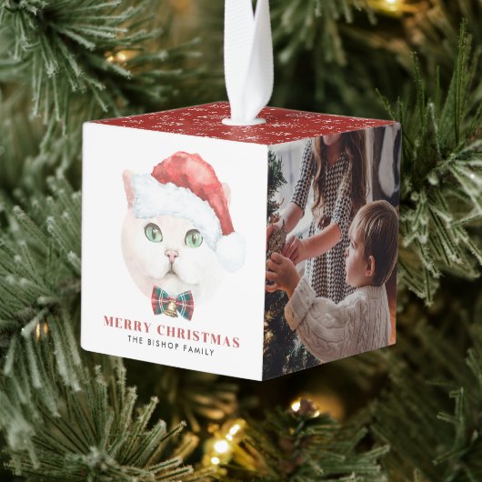 Waterverf Britse Korthaar Kat Foto Kerst Decoratie (Boom)