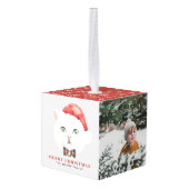 Waterverf Britse Korthaar Kat Foto Kerst Decoratie (Achter hoekig)