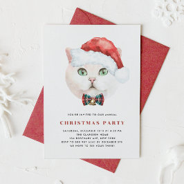 Waterverf Britse Korthaar Kat Kerstfeest Kaart