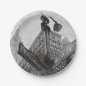 Waterverf Broadway Corner Sign Paper Borden – NYC Papieren Bordje (Voorkant)