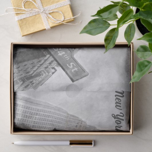 Waterverf Broadway Hoek Teken Tissue Paper - NYC Tissuepapier (Geschenk)