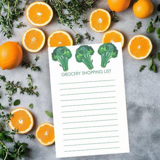 Waterverf Broccoli Grocery Shop List Meal Plan Post-it® Notes