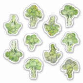 Waterverf Broccoli Sticker (Voorkant)