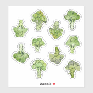 Waterverf Broccoli Sticker