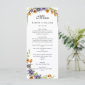 Waterverf bronbloemen menu (Staand voorkant)