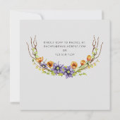 Waterverf bronbloemen met vrijgezellenfeest inv kaart (Achterkant)