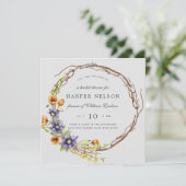 Waterverf bronbloemen met vrijgezellenfeest kaart (Staand voorkant)