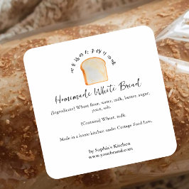 Waterverf brood bakkerij ingrediënten product vierkante sticker