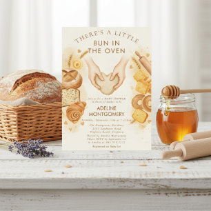 waterverf brood Bun in de Oven Baby Shower Kaart