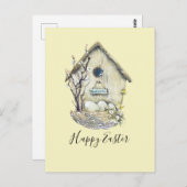 Waterverf: Broodhouse Egg Nest Easter Briefkaart (Voorkant / Achterkant)
