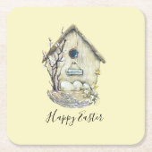 Waterverf: Broodhouse Egg Nest Easter Kartonnen Onderzetters (Voorkant)
