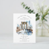 Waterverf Brooklyn Bridge Bewegende Aankondiging (Staand voorkant)