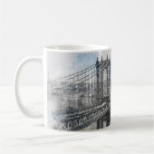 Waterverf Brooklyn Bridge Coffee Mok – Elegant (Links)