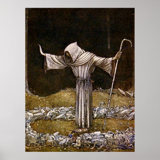 waterverf "Brother Martin" van John Bauer Poster (Voorkant)