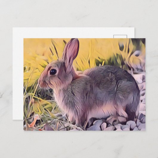 Waterverf Brown Bunny Rabbit kunst Briefkaart (Voorkant / Achterkant)