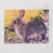 Waterverf Brown Bunny Rabbit kunst Briefkaart (Voorkant)