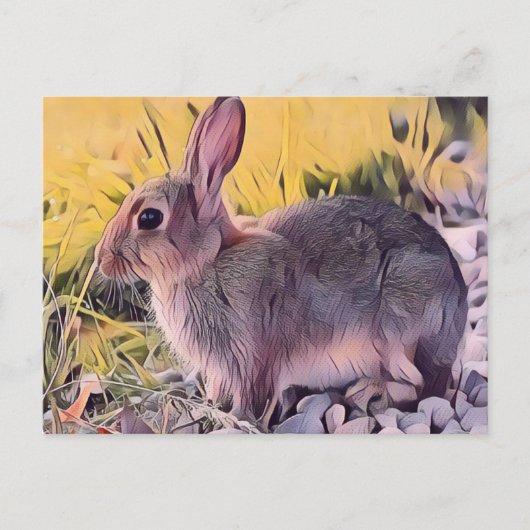 Waterverf Brown Bunny Rabbit  kunst Briefkaart (Voorkant)