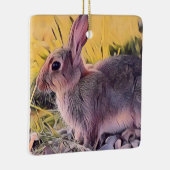 Waterverf Brown Bunny Rabbit  kunst Keramisch Ornament (Rechts)