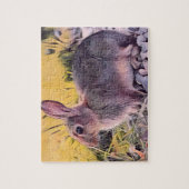 Waterverf Brown Bunny Rabbit kunst Legpuzzel (Verticaal)
