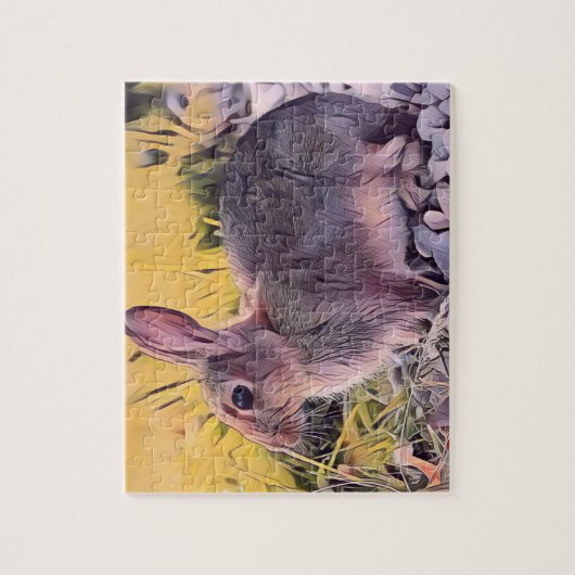 Waterverf Brown Bunny Rabbit  kunst Legpuzzel (Verticaal)