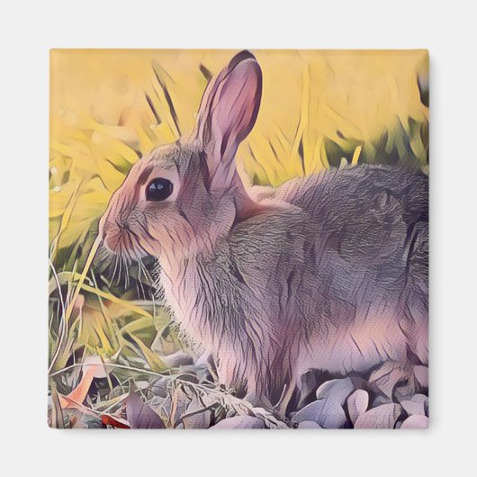Waterverf Brown Bunny Rabbit  kunst Magneet (Voorkant)