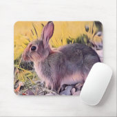 Waterverf Brown Bunny Rabbit  kunst Muismat (Met muis)