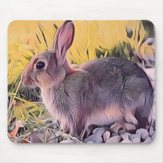 Waterverf Brown Bunny Rabbit  kunst Muismat (Voorkant)