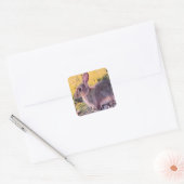 Waterverf Brown Bunny Rabbit  kunst Vierkante Sticker (Envelop)