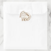 Waterverf Brown Bunny Vierkante Sticker (Tas)