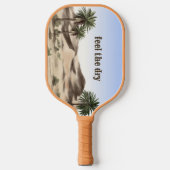 Waterverf Brown Desert landschap en tekst Pickleball Paddle (Voorkant)