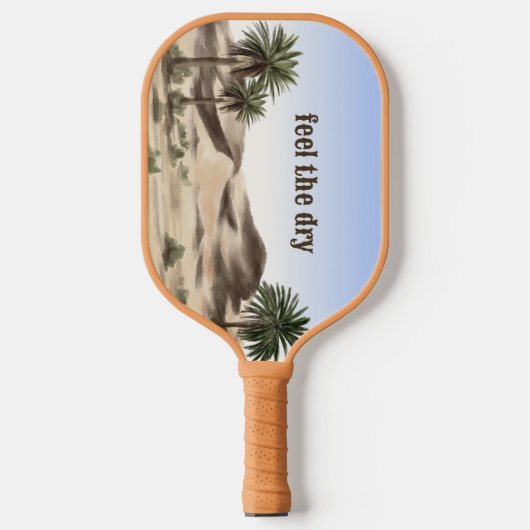 Waterverf Brown Desert landschap en tekst Pickleball Paddle (Voorkant)