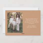 Waterverf Brown en Cream Gingham Kerstfoto Feestdagenkaart (Achterkant)