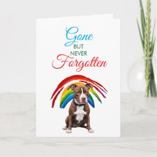 Waterverf Brown Pitbull Pet Loss Sympathie Kaart