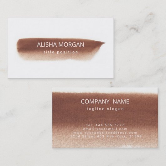 Waterverf Brown Splatter Visitekaartje (Voorkant / Achterkant)