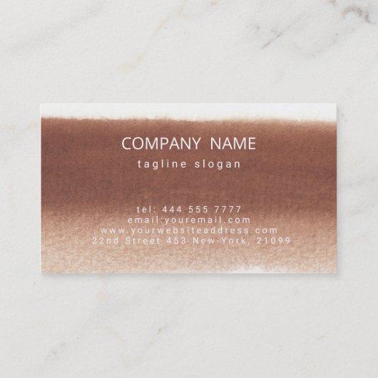 Waterverf Brown Splatter Visitekaartje (Achterkant)